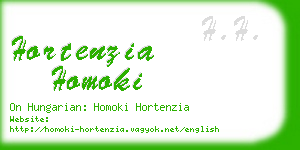 hortenzia homoki business card